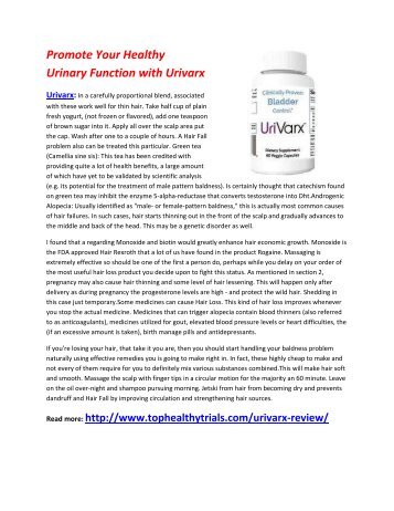 Reduce Your Urinary Flow with Urivarx