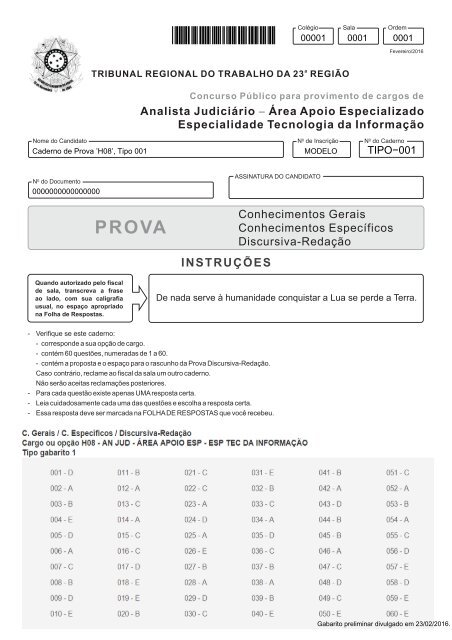 Analista Judiciário - Tecnologia da Informação