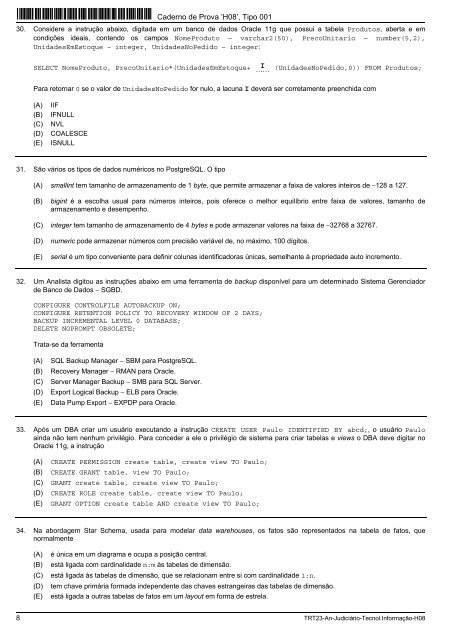 Analista Judiciário - Tecnologia da Informação