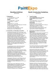 Standbaurichtlinien Booth Construction Guidelines - PaintExpo