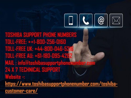 Toshiba Customer Care Service 1-800-256-0160