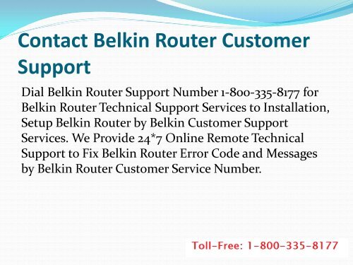 Dial 18002046959 Belkin Router Customer Support