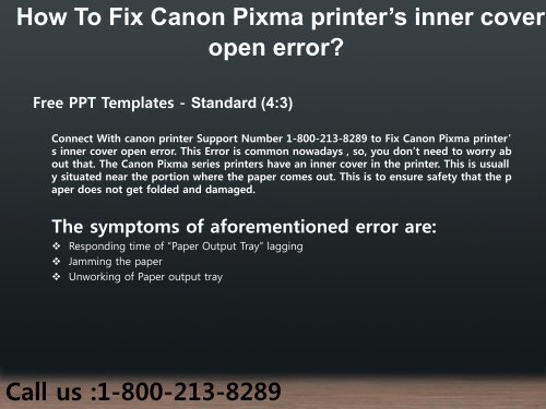 1-800-213-8289 Fix Canon Pixma printer’s inner cover open error