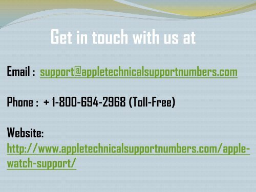 Apple Watch Support Number 1-800-694-2968 | Apple Watch Service