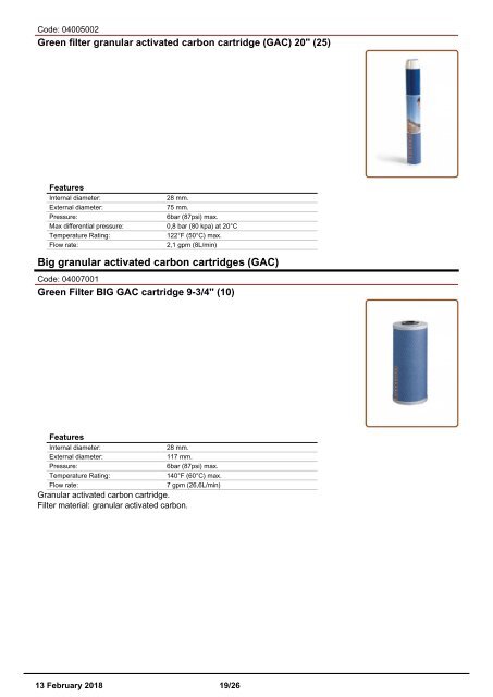 Drop In Housings Cartridges catalogue