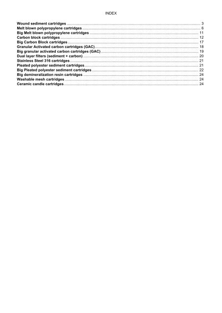 Drop In Housings Cartridges catalogue