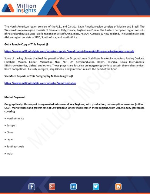 Low Dropout Linear Stabilizers Market Analysis by Product Type, Sales Volume, Future Scope and Demands to 2022