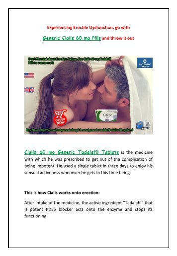 Buy Generic Cialis 60 mg Tadalafil Pills Online at Cheap Price from BestGenericDrug24