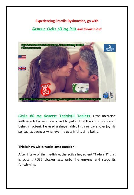 Buy Generic Cialis 60 mg Tadalafil Pills Online at Cheap Price from BestGenericDrug24