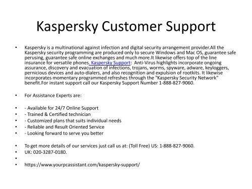 Kaspersky Support number
