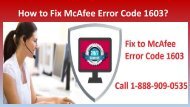 McAfee Antivirus Error 1603 Call 1-888-909-0535