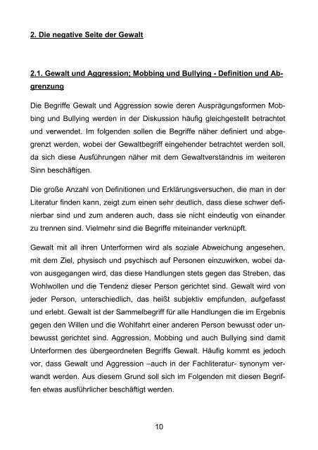 Bullying (Gewalt in der Schule) Begriff, Ausmass, Folgen  