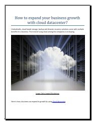 How to expand your business growth with cloud datacenter