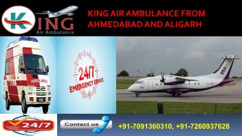 king air ambulance from ahmedabad and aligarh