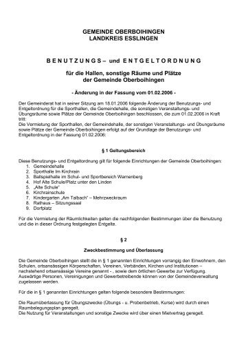 GEMEINDE OBERBOIHINGEN LANDKREIS ESSLINGEN ...