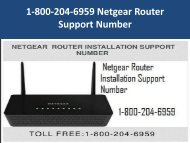 1-800-204-6959 Netgear Router Support Number
