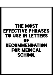 The Most Effective Phrases to Use in Letters of Recommendation for Medical School