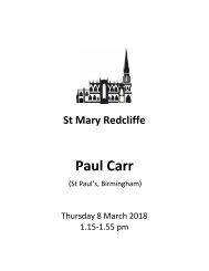 St Mary Redcliffe Church Organ Recital, Thursday 8 March - Paul Carr