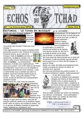 ECHOS du TCHAD N° 70  pdf