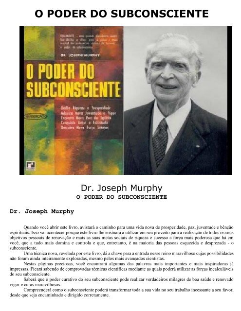 O Poder do Subconsciente - Joseph Murphy