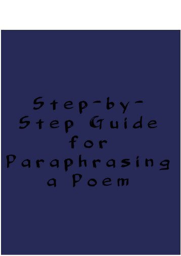 Step-by-Step Guide for Paraphrasing a Poem