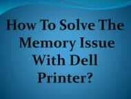 How To Troubleshoot And Resolve Memory Issues With Dell Printer?