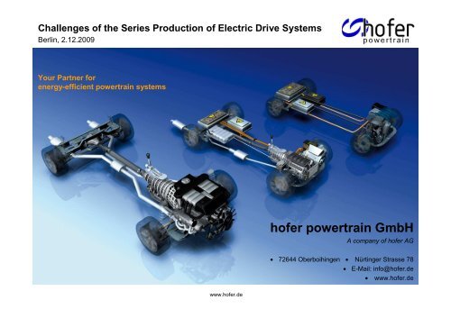 Optimized control of the electrical machine - hofer powertrain GmbH