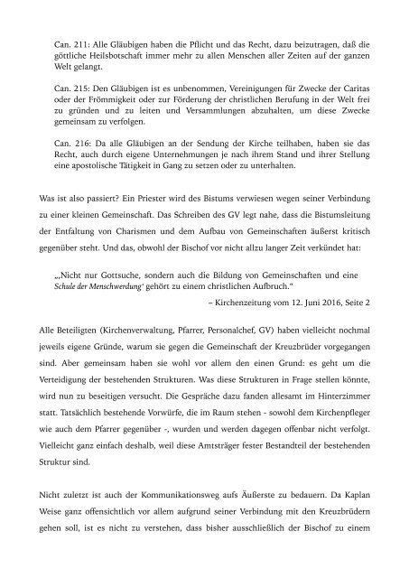 Darstellung zum Schreiben des Generalvikars