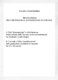 Giulio Ciampoltrini, Prolegomeni per l'archeologia altomedievale in Toscana