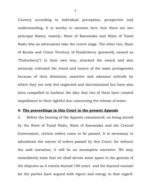 CAUVERY ISSUE - SUPREME COURT JURISDICTION 16-Feb-2018