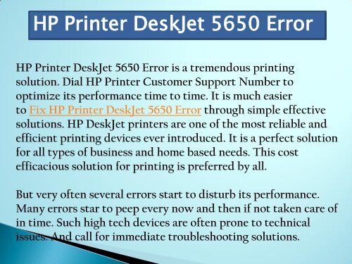 Fix HP Printer DeskJet 5650 Error