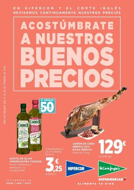 El Corte Inglés supermercado ofertas hasta 28 de febrero 2018