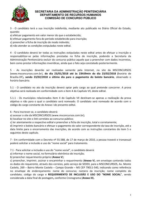 EDITAL DE ABERTURA DE INSCRIÇÕES CCP N° 008-2018 - SAP.