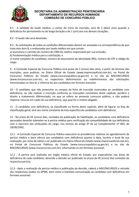 EDITAL DE ABERTURA DE INSCRIÇÕES CCP N° 008-2018 - SAP.