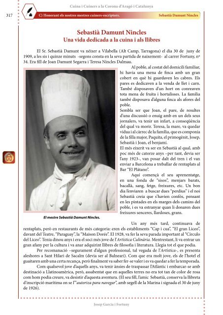 Resumen Cuina i Cuiners - Volum II – “Honorant els nostres Mestres cuiners-escriptors”- 