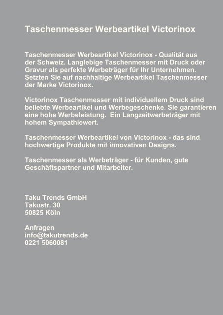 Taschenmesser Werbeartikel Victorinox als  Werbegeschenk