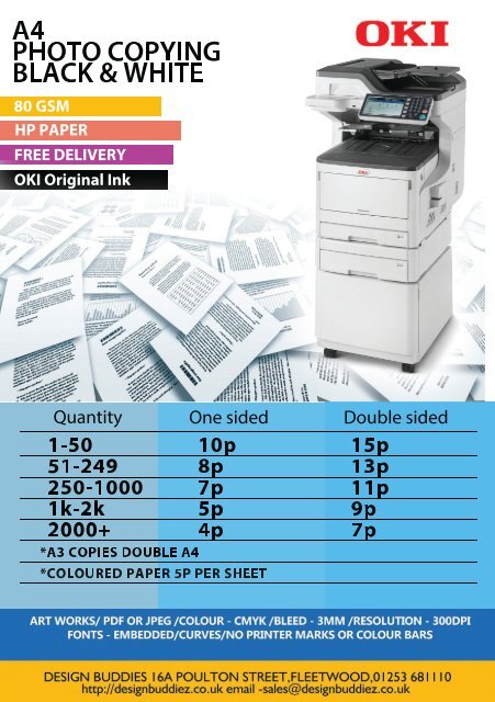 Design Buddies Price list 2018