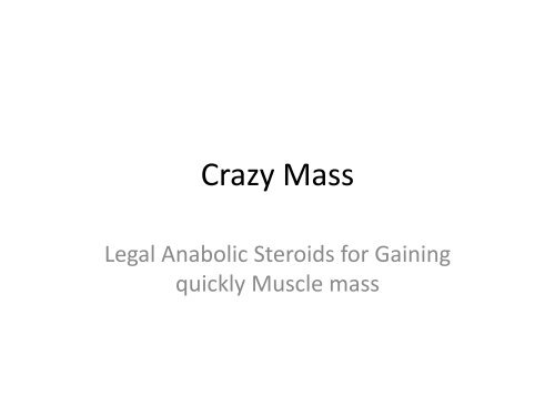   Crazy Mass -Natural supplement that Improves  you lean muscle mass & stamina