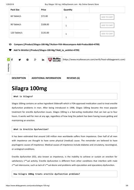 Buy Silagra 100 mg _ AllDayGeneric