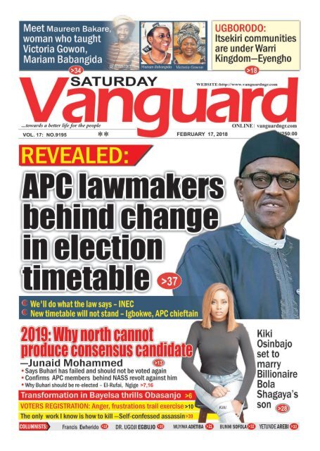 17022018 - REVEALED: APC lawmakers behind change in election time table