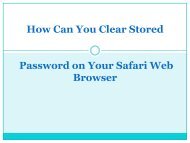 How Can You Clear Stored Password on Your Safari Web Browser