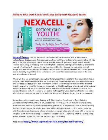 Get Perfect Skin with Nexacell Serum