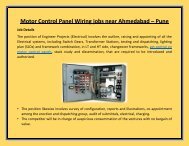 Motor Control Panel Wiring jobs near Ahmedabad – Pune