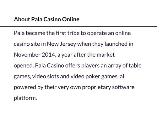 Pala Casino Online