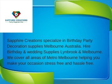 Birthday Party Decorations Melbourne