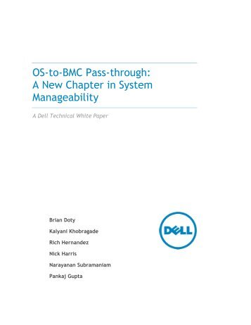 OS-to-BMC Pass-through: A New Chapter in System ... - Dell