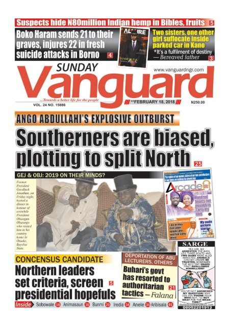 18012018 - Southerners are biased, plotting to split North