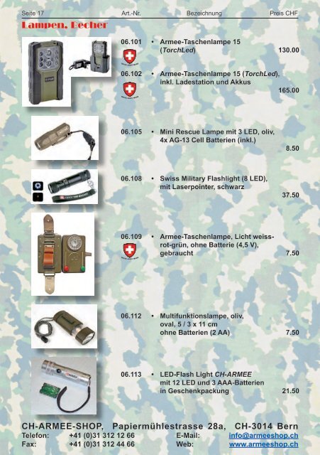 CH-ARMEE-SHOP - Katalog 2018