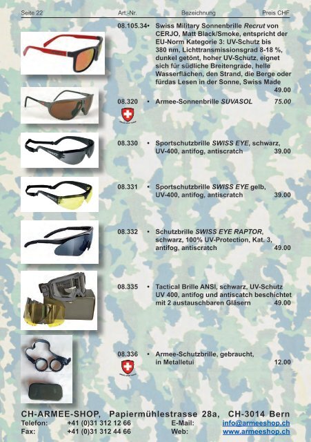 CH-ARMEE-SHOP - Katalog 2018