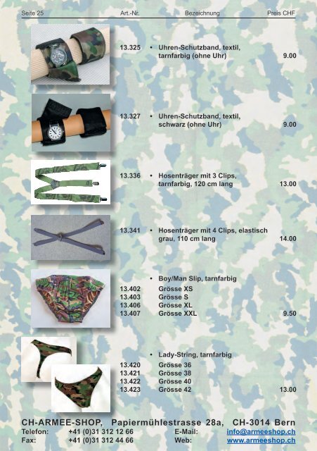 CH-ARMEE-SHOP - Katalog 2018